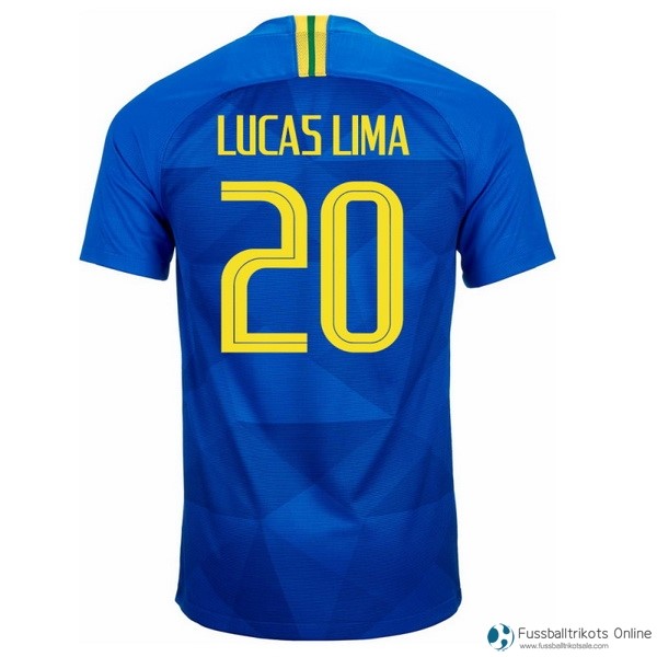 Brasilien Trikot Auswarts Lucaslima 2018 Blau Fussballtrikots Günstig